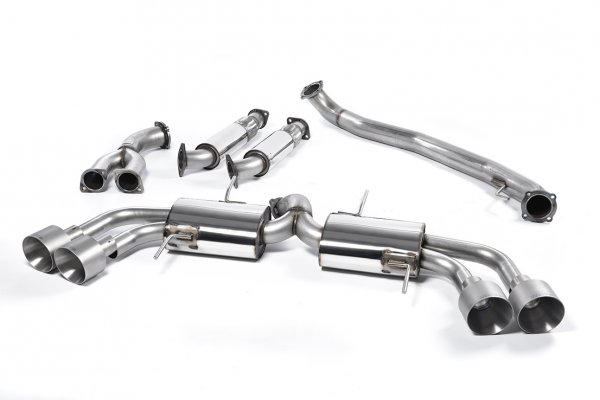Milltek Sport Primary Cat-back - 90mm Race System - Non Resonated Front Pipes - Titanium GT127 Trims